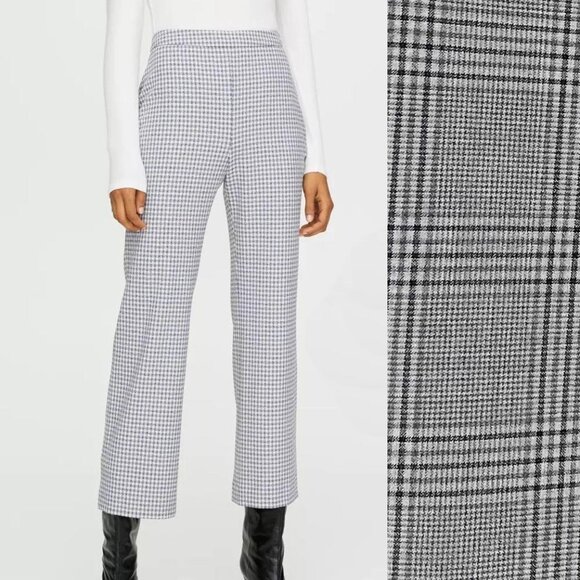 Aritzia Pants - New Aritzia Plaid Ponte Kick Crop Pant Gray Check 4, S $148